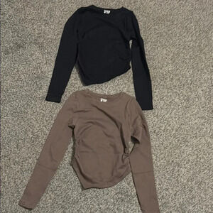 COPY - Long Sleeve Tops - Black and Brown